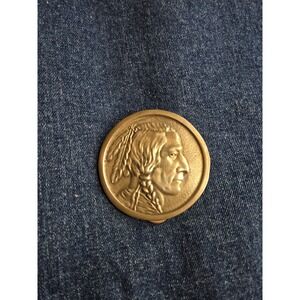 Vintage Native American Brass Belt Buckle - Rare Western Collectible
